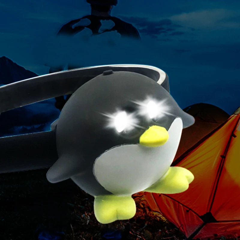 Bel bambino LED faro AAA batteria forma animale simpatico faro torcia sulla testa per ragazzo ragazza campeggio regalo creativo per bambini