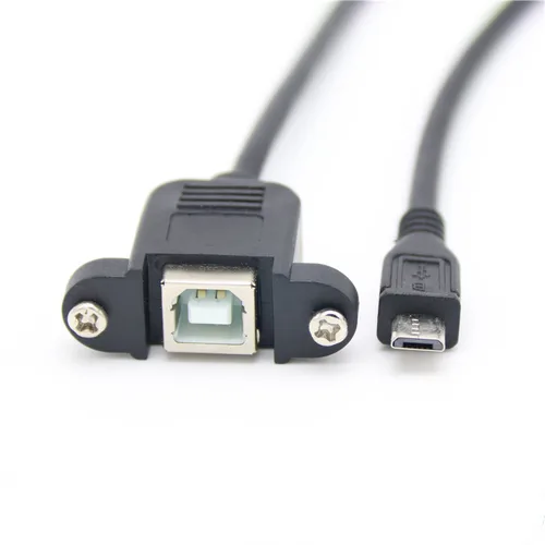 마이크로 USB 5 핀 마이크로 USB 2.0 수-USB 2.0 B 타입 암 커넥터 케이블, 패널 마운트 홀 케이블 포함, 30cm 50cm  Best5