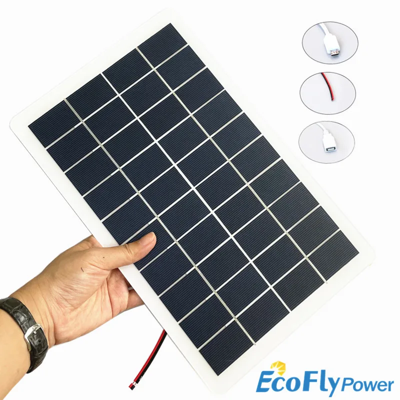 

5V 7.5W 1500mA Solar Panel Charger USB/Micro USB Output Charging Voltage Regulator 5V 2A Output DIY Outdoor/Home Solar System