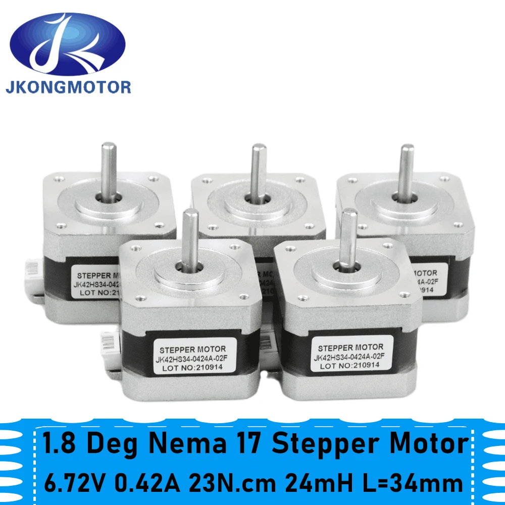 Jkongmotor 5pcs Ender-3 Motors 42-34 RepRap X Y Z axis extruders 42 stepper motor For Ender-3 pro ender-5 CR-X 3D Printer parts