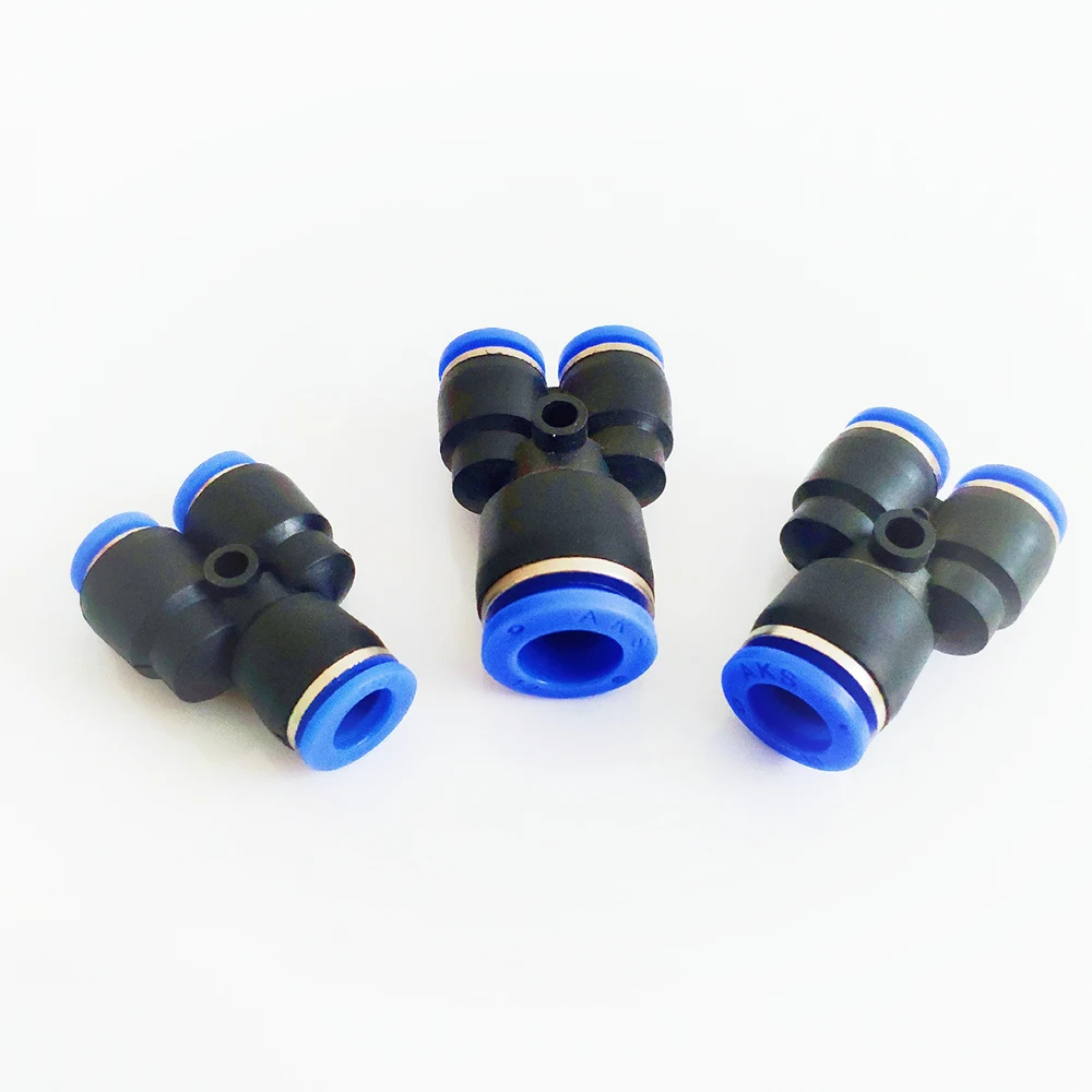 

PW Pneumatic Fittings "W" Pneumatic Connector fitting OD 4 6 8 10 12 14 16MM 10pcs Tee Union Push In Fitting for Air Pipe joint