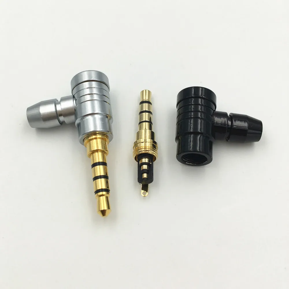 مطلية بالذهب الزاوية اليمنى ستيريو التوصيل ، 3.5 مللي متر ، 3 القطب ، 4 القطب ، 3.5 الصوت ، بارس جاك لكابل سماعة ، لحام محول موصل ، 1 قطعة #4