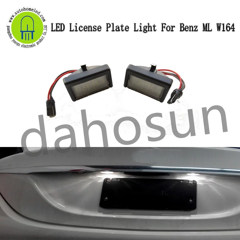 

2Pcs Dahosun White LED License Plate Lights Fit for Mercedes Benz M-Class ML W164 GL-Class X164 Error Free Rear Tail Number Lamp