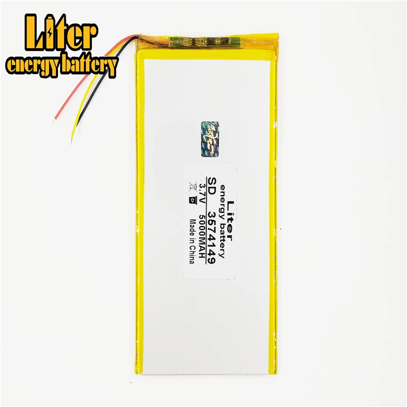 

3 line Polymer lithium batteries 3.7V 5000mAh 3574149 For Rechargeable Li-ion Cell 7 inch 8 inch 9inch