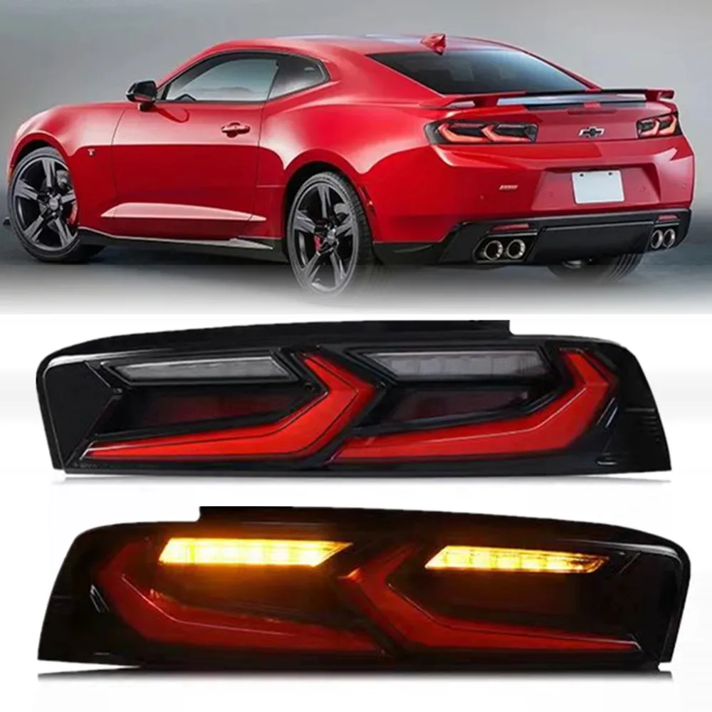 New 12V Car Rear Red LED Tail Lights For Chevrolet Camaro 2016 2017 2018 Chevy Accessories With Brake DRL Turn Signal Lamps 2pc