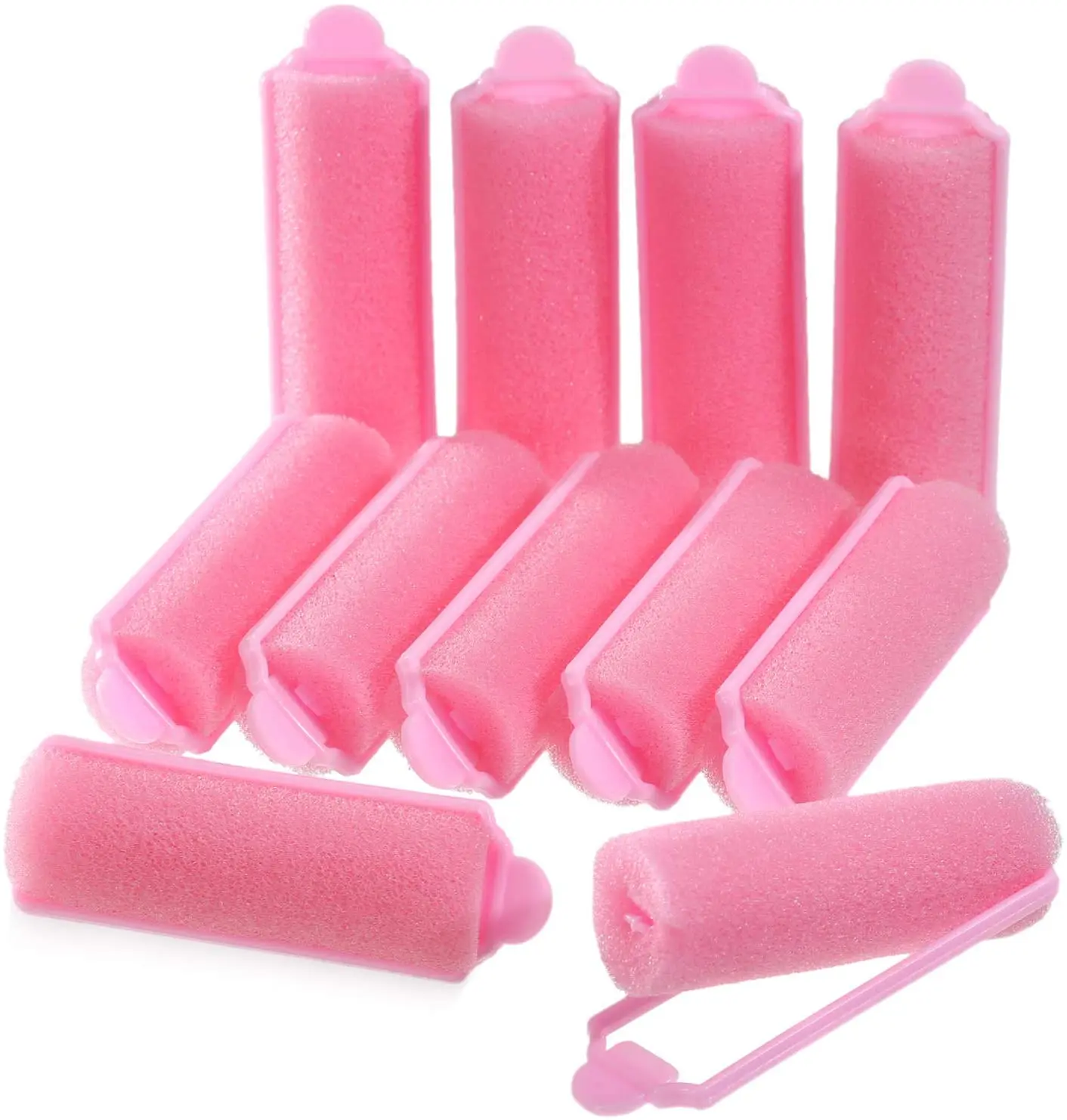 24pcs/Set Pink Soft Sponge Foam Cushion Hair Rollers Curlers Salon Barber DIY Curls Hairdressing Tool Kit DIY Home