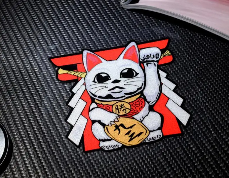 Reflective Twin Ring Motegi Japan Motorbike Sticker Lucky Cat Ninjia motosport Stickers Motorcycle Racing Decals For Vans SUV