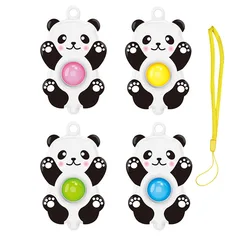 Sevimli Panda basit Dimple sıkmak yumuşak top dekompresyon el Fidget oyuncak stres rahatlatmak plastik Model anahtarlık çocuk çocuk hediye