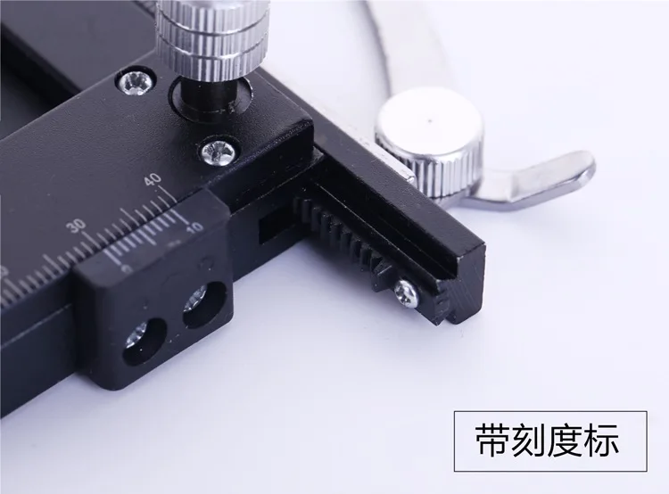 XSP Biological Microscope Accessories Metal Attachable Mechanical Stage X-Y Movable Stage with Scale Ruler