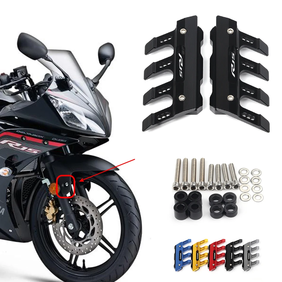 

For YAMAHA YZFR15 R15 Motorcycle Mudguard Side Protection Mount Shock Absorber Front Fender Cover Anti-fall Slider