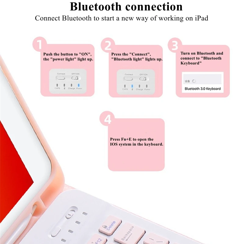 Funda con Bluetooth para iPad 10. ° 2022, carcasa inalámbrica retroiluminada, teclado ruso, español, coreano, ratón, 10. ª generación, 10,9 pulgadas