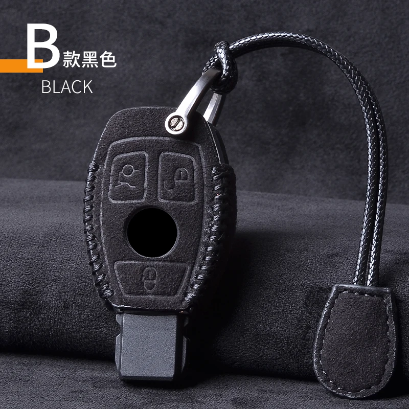 Leather Car Key Cover Keychain Case for Mercedes Benz CLS CLA GL R SLK AMG A B C S Class Remote Holder Car Accessories