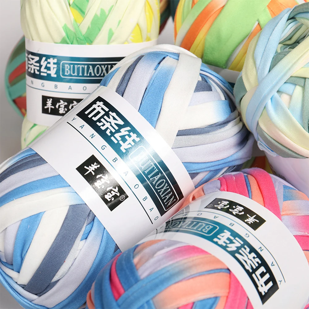 1pcs 100g Colourful Cotton Wool Thick Yarn Soft Colored Cloth Yarn For Hand Knitting Woven Bag Carpet DIY Hand-knitted Material