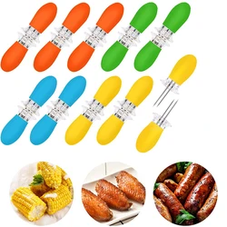 Stainless Steel Corn Holders Design Corn Cob Holders BBQ Forks Skewers Corn on The Cob Cooking Parties Camping Interlocking tool