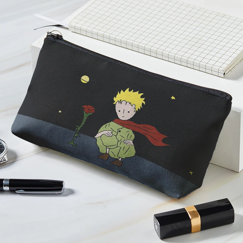 Schöne Cartoon Kleine Prinz Druck Leinwand Frauen Make-Up Bag Pflege Organisieren Tragbare Reise Kosmetik Tasche Weibliche Bilden fälle