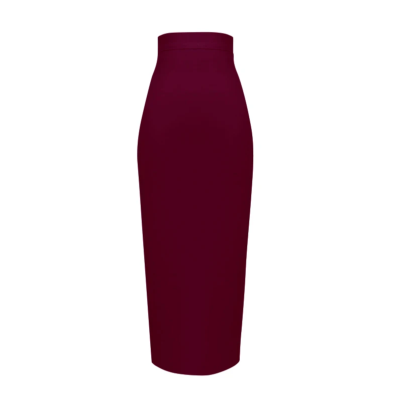 Falda de vendaje elástica de Color caramelo para mujer, Bodycon Midi, falda de lápiz de pantorrilla para damas elegantes, faldas de negocios formales, venta al por mayor