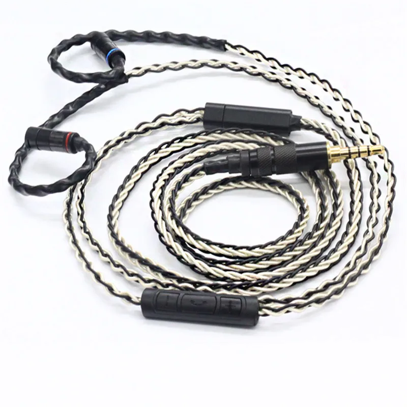 DIY kabel do słuchawek posrebrzany przewód z mikrofonem mmcx/0,78mm/IE80/A2DC/IM50