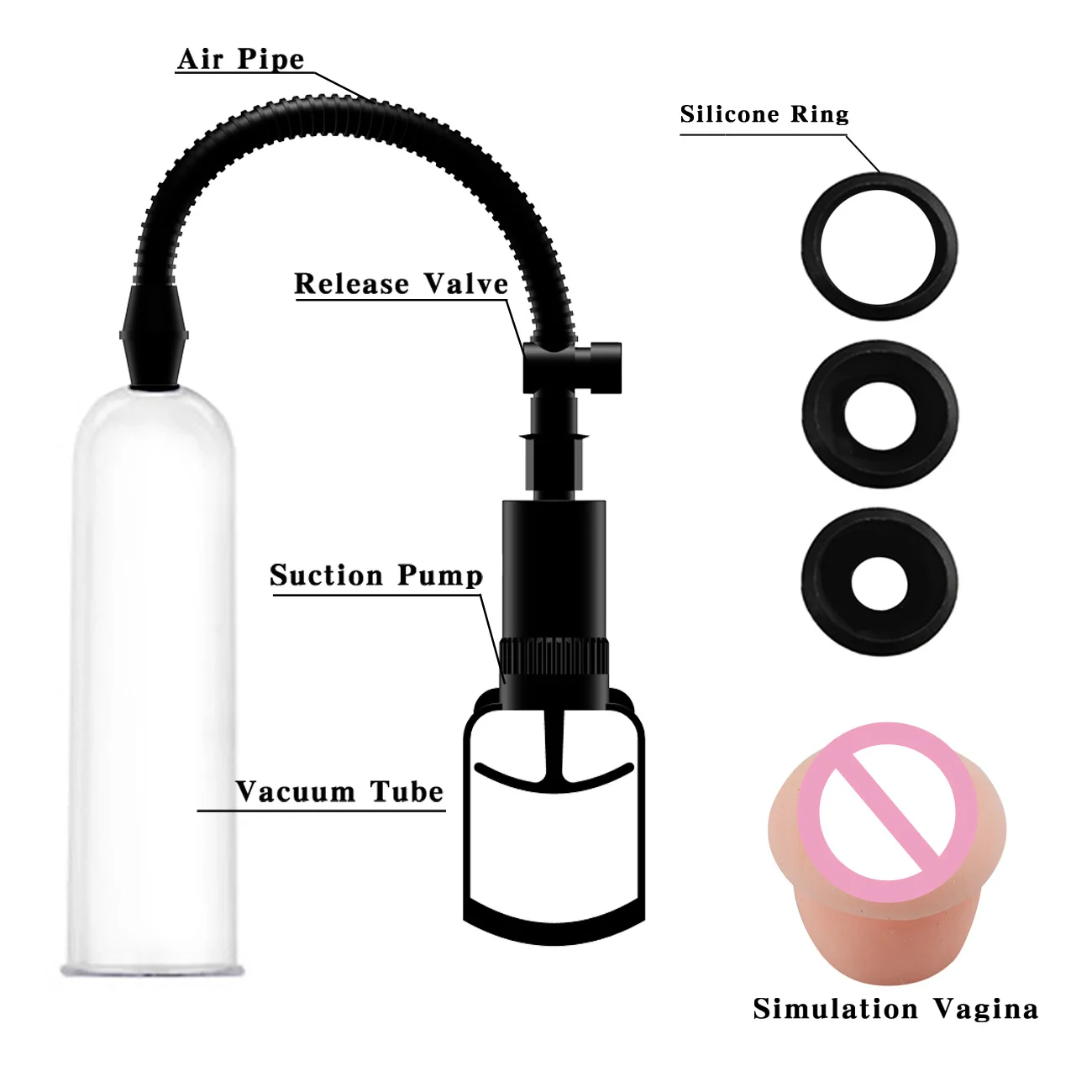 Penis Pump Enlargement Vacuum Pump Dick Extender Cock Enlarger Male Increase Length Tool Sex Toys Bigger Growth Sex Toy For Men