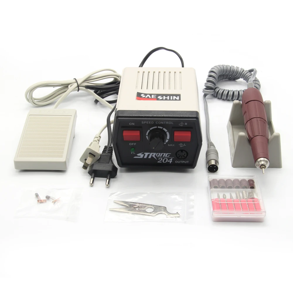 

45000RPM Professional Nail Machine Micro Motor Motor Powerful 204+102LN Handset With Pedal