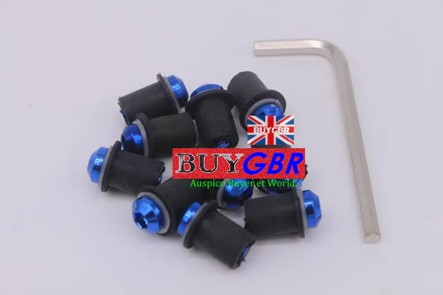 

Универсальный синий винт на лобовое стекло, 10 шт, для Honda, Suzuki, Kawasaki, Ducati, BMW, Triumph, Aprilia и т. Д.