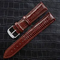 Bracelet de montre en cuir Texture lézard, boucle ardillon, pour femmes et hommes, 12mm 14mm 16mm 18mm 20mm 22mm 24mm 3