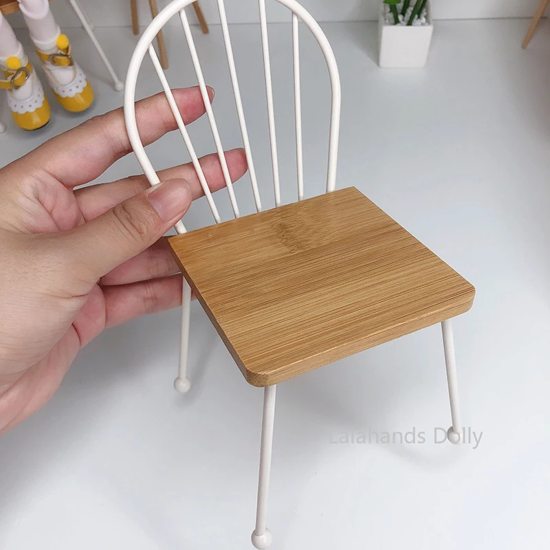 1:6 Dollhouse Mini Colorful Folding Chair Model for Dollhouse Furniture Accessories