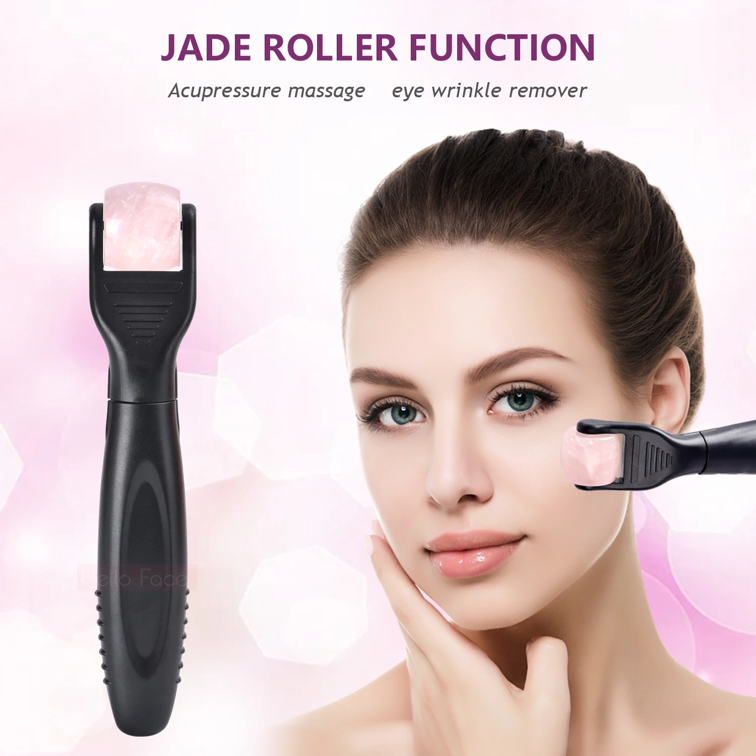 7 in 1 DRS Derma roller Jade Bart Gesicht Walze Derma Roll System Microneed Kit Kopfhaut Haar Wachstum Dermaroller Massager