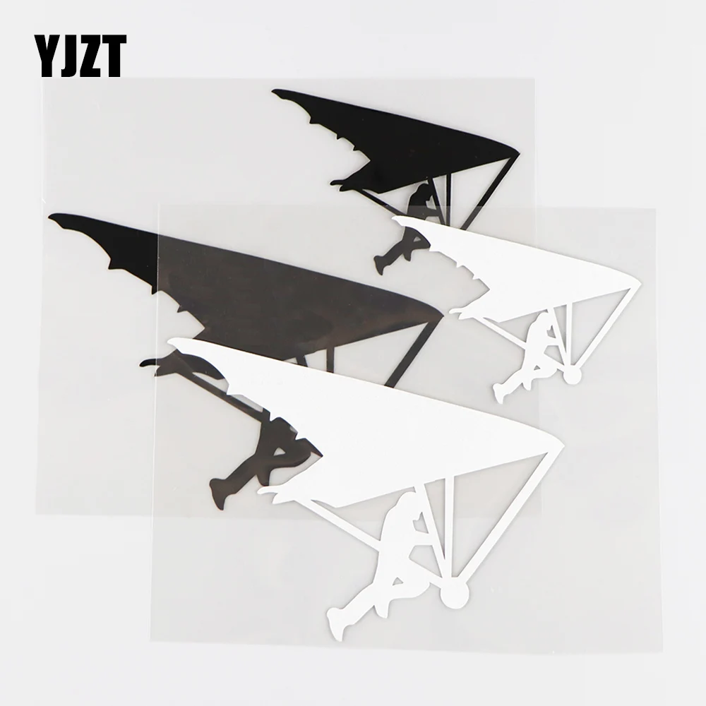 YJZT 15X13.5CM Interesting Car Sticker Fun Paragliding Car Windows Vinyl Decals Black / Silver 10A-0301