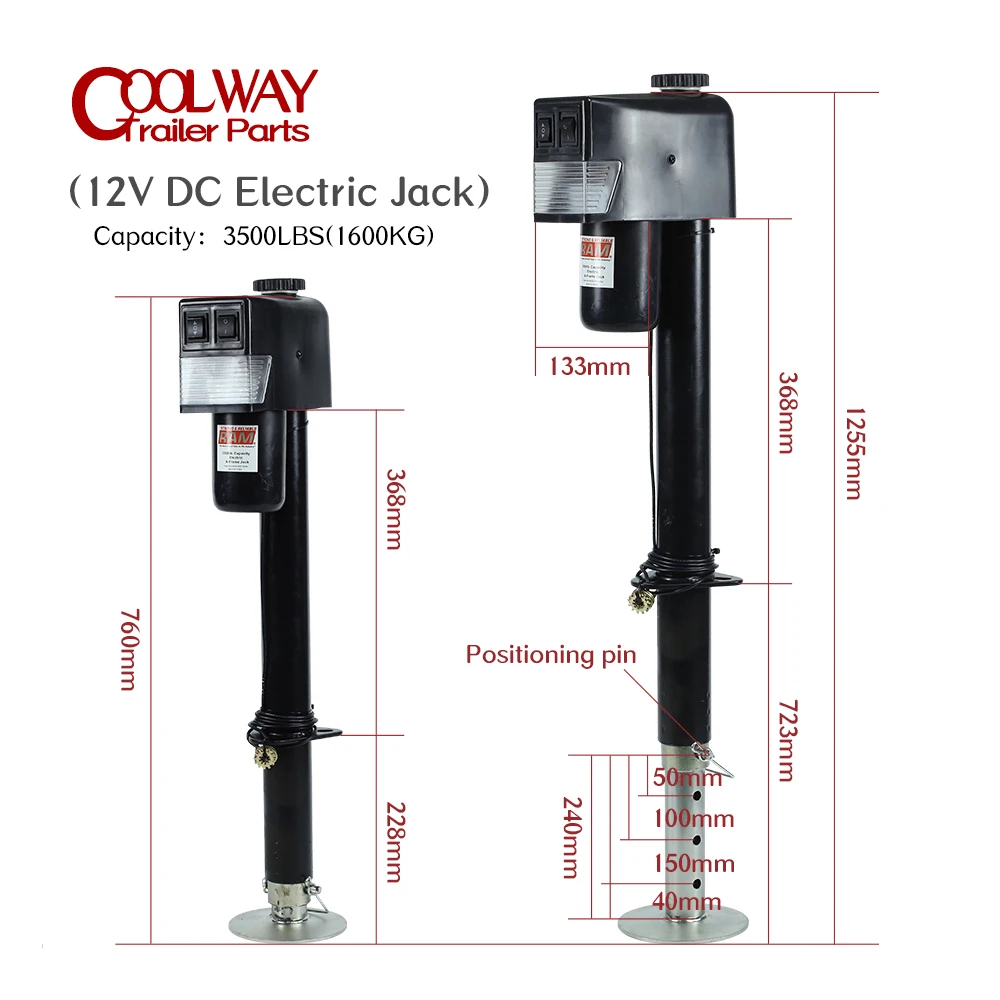 Electric RV Trailer Footplate, RAM 3500 Lbs, A Frame, Tongue Jack, Acessórios Peças