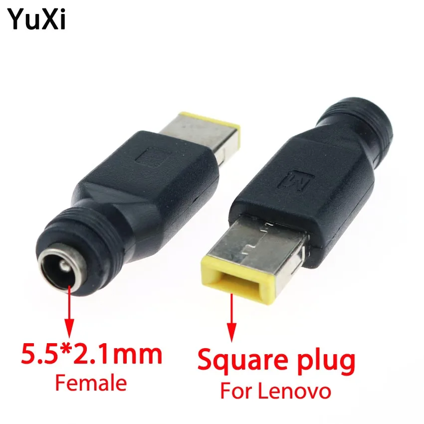 1pcs Round 5.5*2.1mm Jack To Square End Laptop DC Power Charger Adapter Plug Charging Converter For Lenovo ThinkPad Yoga 11S etc