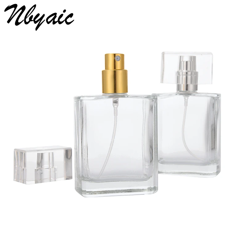 Nbyaic 50pcs perfume bottle 30ml 50ml clear glass sub-bottling portable high-end cosmetics empty bottle spray fine mist bottle