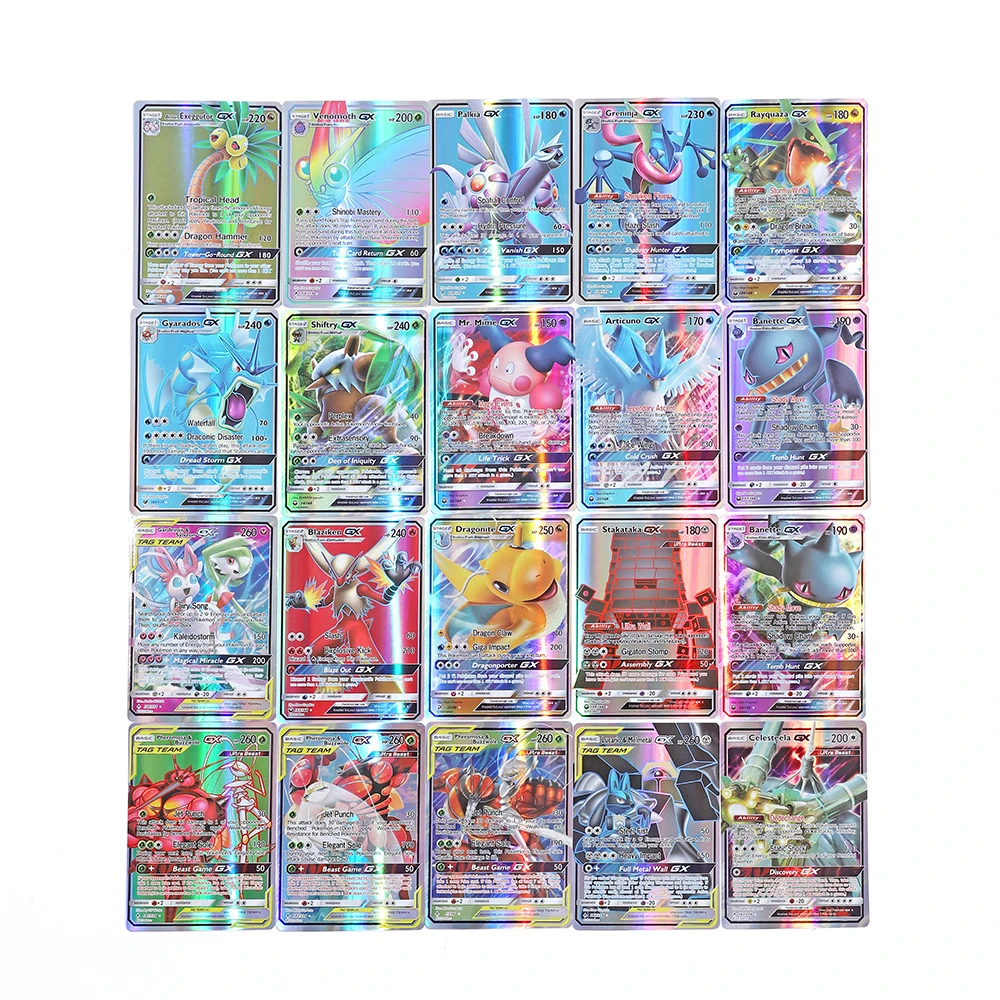 20PC French/English Version Pokemon Cards V GX MEGA TAG TEAM EX Game Battle Card  Children Toy