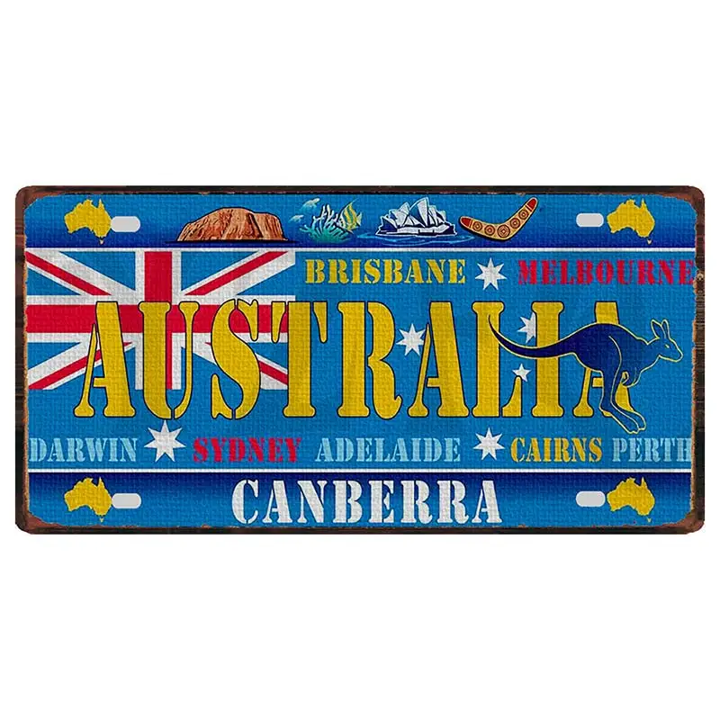 30X15CM Colombia Canada Australia National Flag Tin Metal Sign Plaque Wall Pub Shop Home Art Garage Decor Gift Poster DC-1512A
