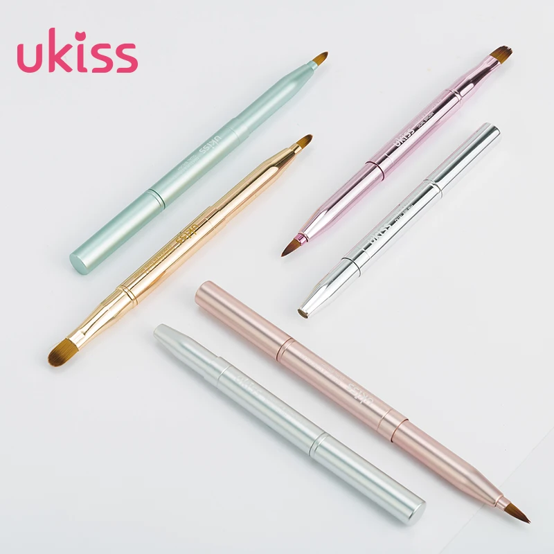 UKISS Lip Brush Female Portable Lipstick Brush Double Head Retractable with Cover