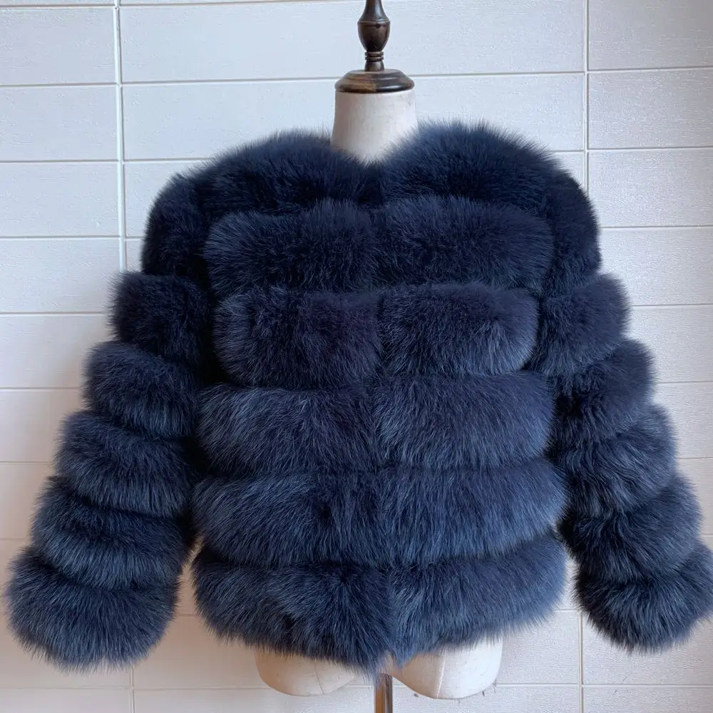 100% Natural Fur Jacket Real Fur Coat Winter Jacket Women Natural Fox Fur Luxury Fashion 50cm Short Jacket Wholesale Hot 2022