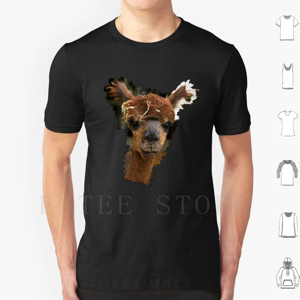 Lama T Shirt Print Cotton Animal Domestic Animal Farm Animal Wild Animal Sweet Dear Love Funny Portrait Eyes Nose Ears Snout