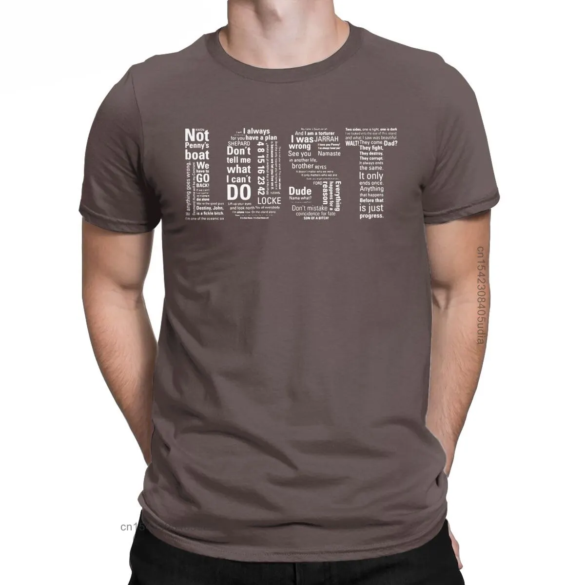 Men Lost Quotes Drama Tv Show Sci-Fi Graphic T Shirts Cotton Tops Funny Short Sleeve Crew Neck Tees Birthday T-Shirt