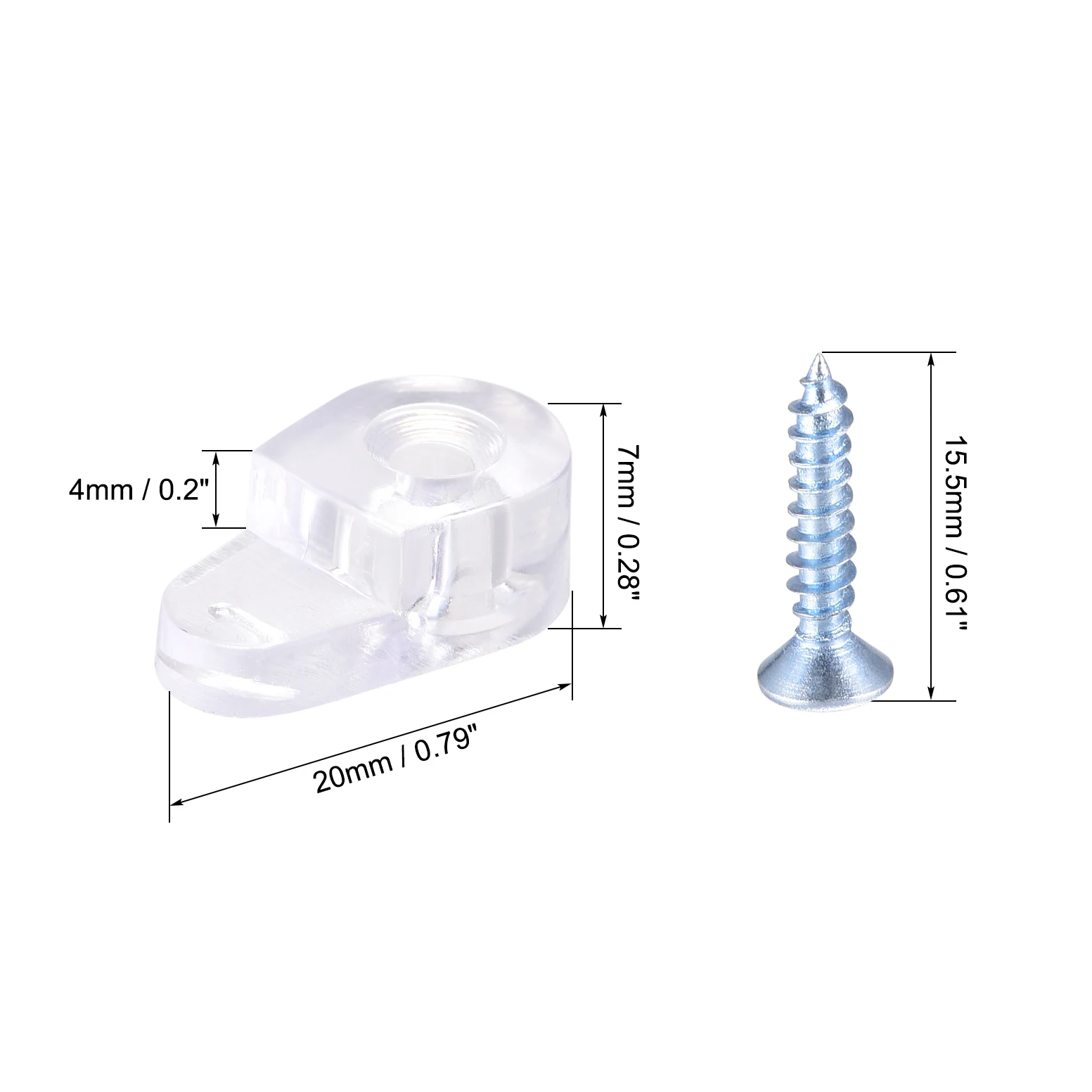Uxcell 50 Set Glass Retainer Clips Kit, 20mmx11mm Cabinet Door Clips Mirrors Holder