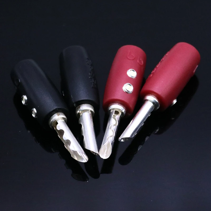 Hifi 4Ps AQ Colokan Konektor Pisang BFA Berlapis Perak 5Mm untuk Kabel Speaker Pemutar CD AMP Audio Hifi
