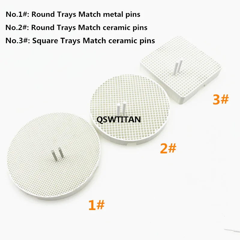 4 pcs with 40 pins, Dental Lab Honeycomb Firing Trays with Metal Pins,Pan Rack Circle Plate holding PFMs for Sintering