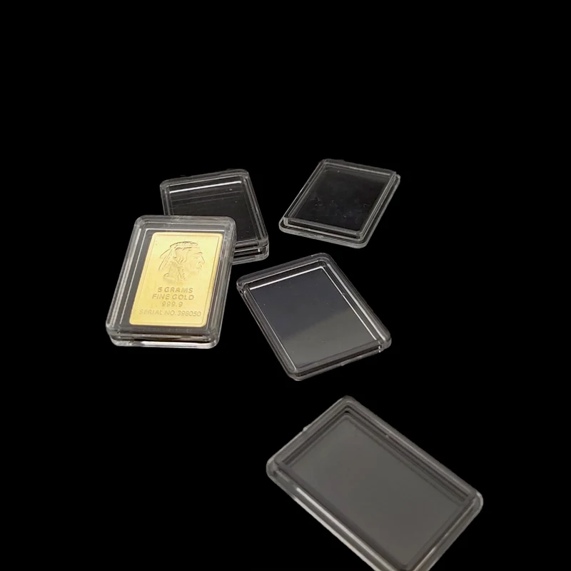 24*16*2.2mm  Clear capsule boxes for 5 grams bullion gold or silver bar case holder/ 5 gram