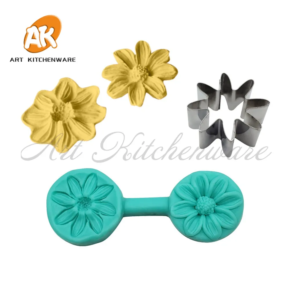 Flowers Impression Mold Silicone Veiner Mold Cake Decorating Fondant  Sugarcraft Cake Mold for Sugar Flower