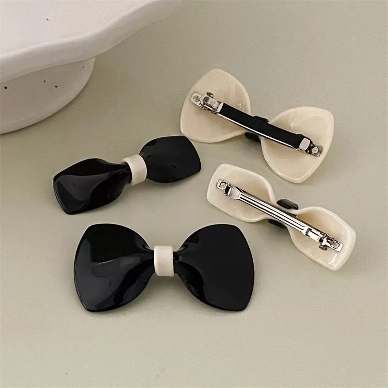 Fashion Acetate Retro French Hair Clips For Women Sweet Black And White Acrylic Hairpins Barrette Hair Holder Hair Accessories