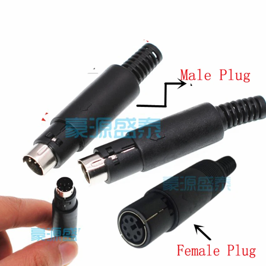 10PCS/Lot PS2 MINI DIN4/DIN5/DIN6/DIN7/DIN8  Welding Type Male/Female Plug Connector 4P/5P/6P/7P/8P