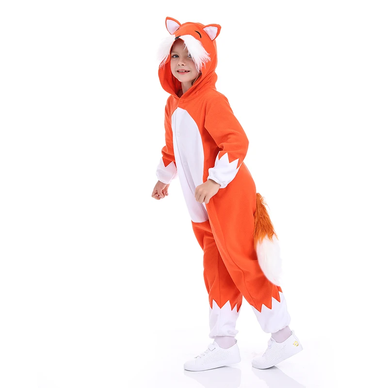 Fox Animal pigiama bambini Fox tuta tutina Halloween carnevale Animal Outfit Fancy Dress bambini Baby Cartoon Anime Costume