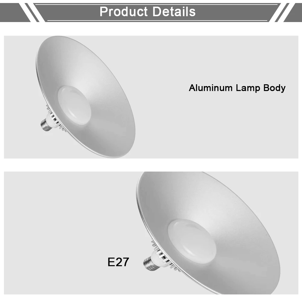 E27 100W LED Warehouse Workshop Big Shopping Mall High Lighting Lamp 50W 80W Industrial and Mining Lamp Factory Lighting