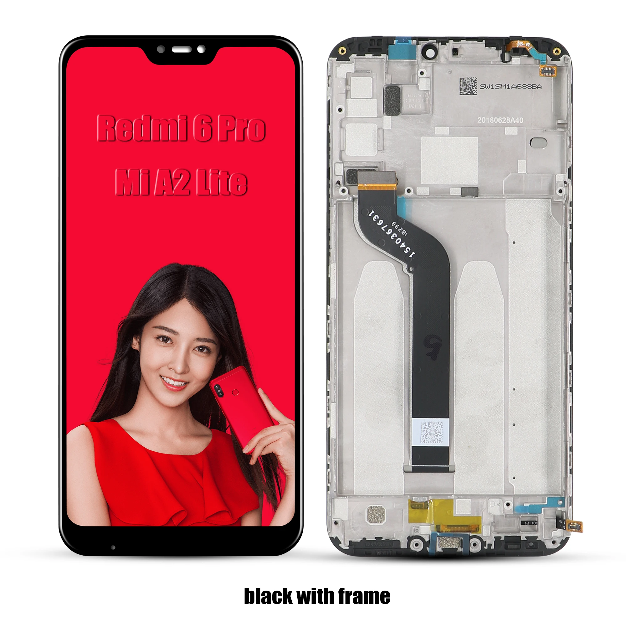 For Xiaomi Mi A2 Lite LCD Display Screen Touch Digitizer Assembly For 5.84 inch Redmi 6 Pro With Frame Replace