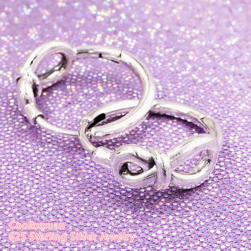 Infinity Knot Earrings 925 Sterling Silver Jewelry For Woman Make up Fashion Female Earrings Party Jewelry