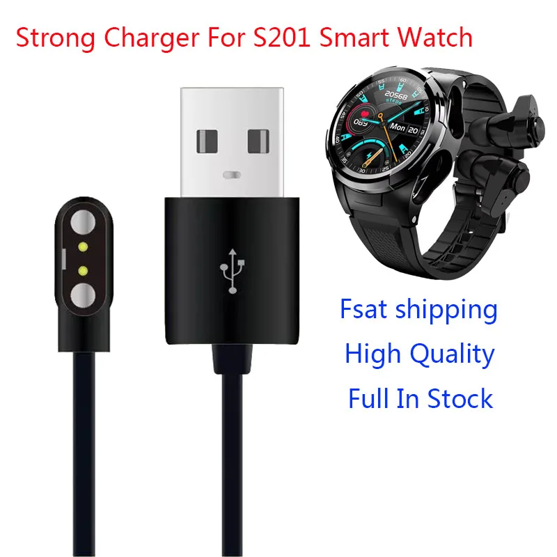 

Fast Shipping Emergency backup 2pin Strong Magnetic Charger Cable wire for For S201 Smart Watch phone watch wristwatch chargers