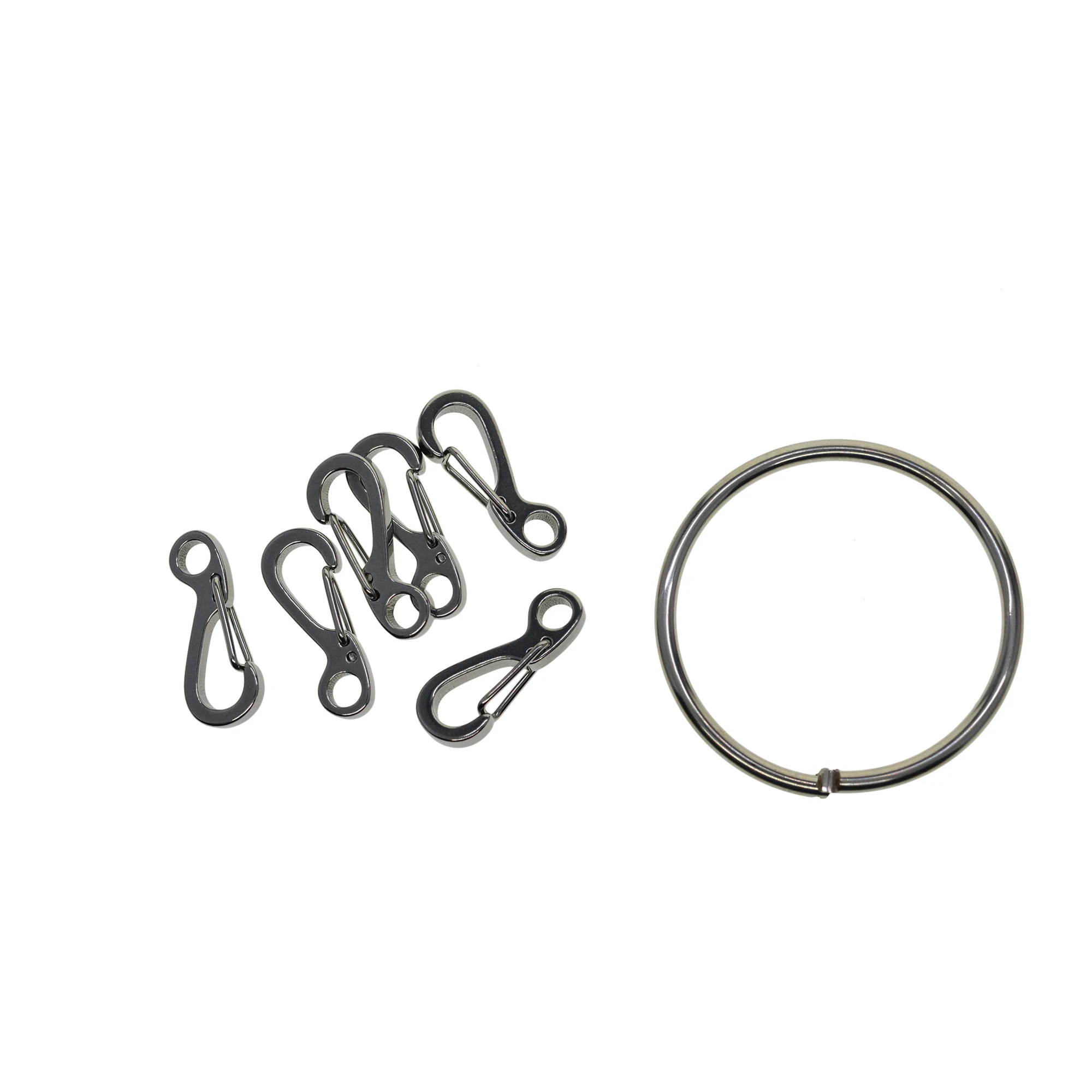 Unique  304 stainless steel easy open spring Snap Hook Luxury business keychains Key rings organizers Fob Gift house warming